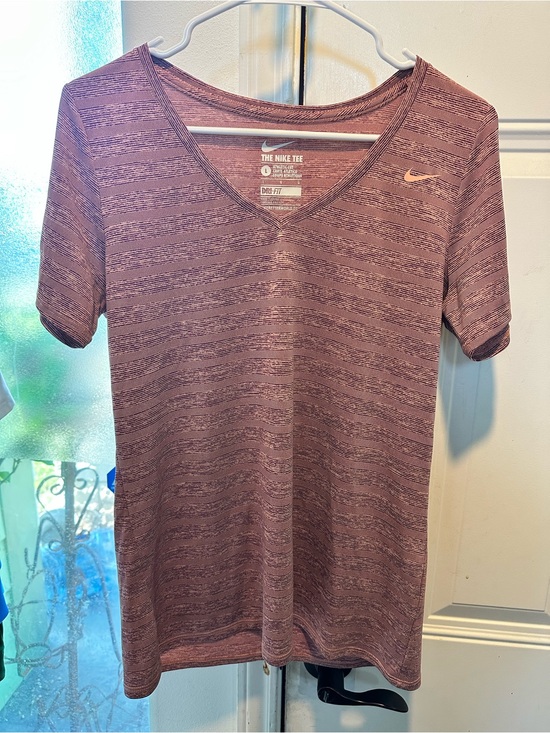 Nike Tops - Nike Dri-FIT V-Neck Short Sleeve Top — Mauve Pink